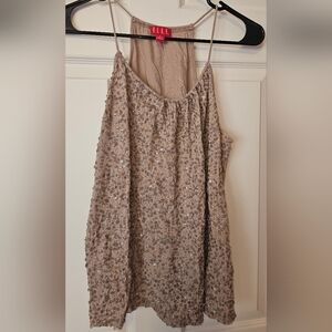 Sequin Embellished Tan Top